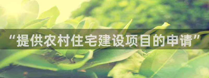 安信12：“提供农村住宅建设项目的申请”