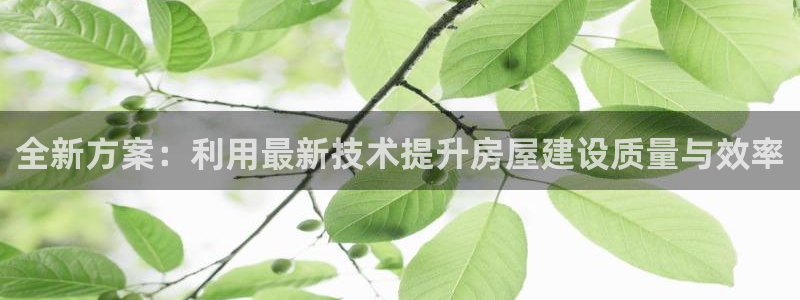 安信12官网qq：全新方案：利用最新技术提升房屋建设质量与效率